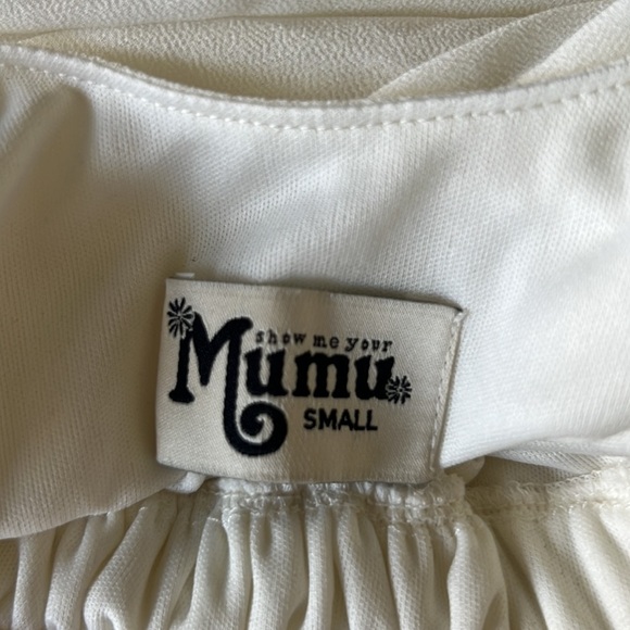 Show Me Your Mumu Caitlin Ruffle Maxi Dress Size Small White - Picture 10 of 10